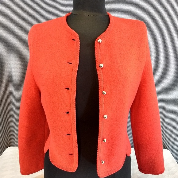 VINTAGE RED WOOL SWEATER Eagles Eye Size 6 - Picture 3 of 7